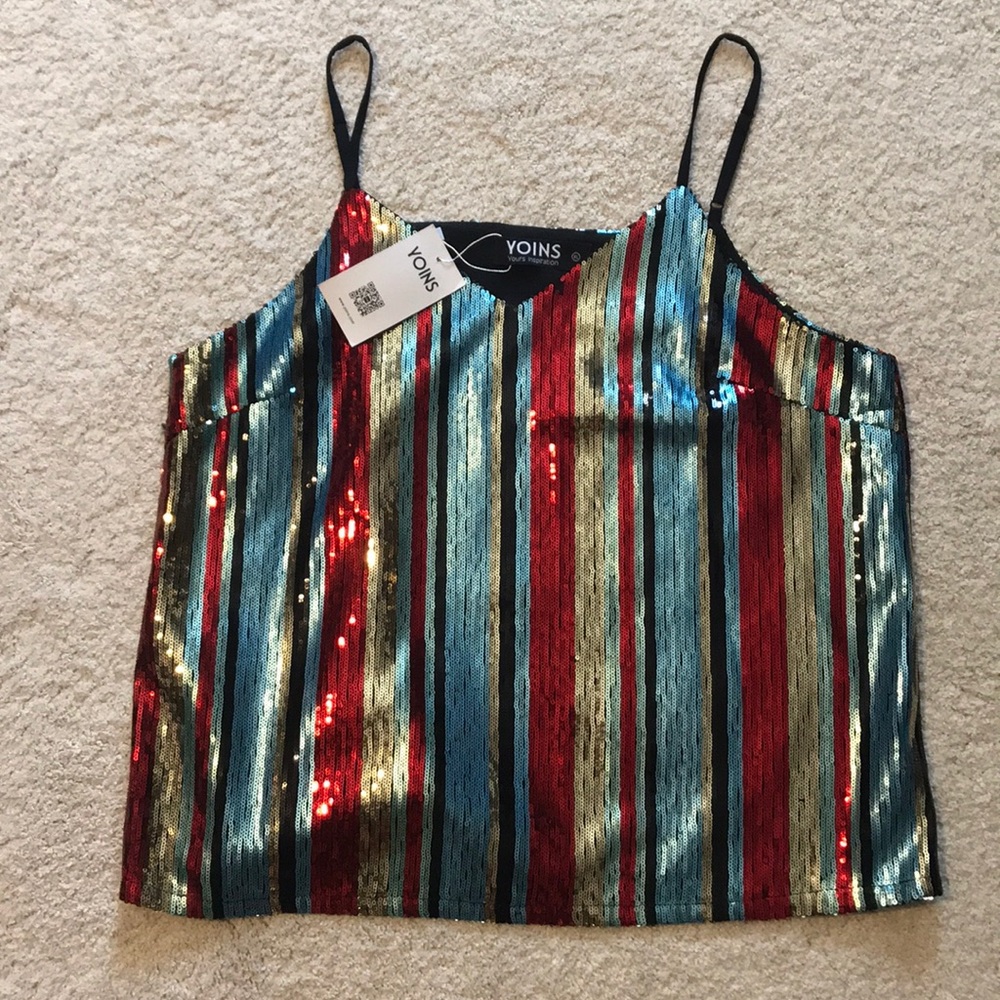 Sequin Strapless Top